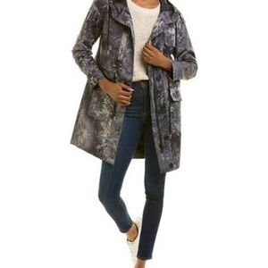 Avec Les Filles 69222 Jacket Hooded Utility Rain‎ Ano - Gray; NWT, Medium